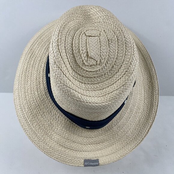 Columbia Paper Fedora Hat Women’s OS Decorative Band Wide Brim Sun Hat Hike - Picture 4 of 10